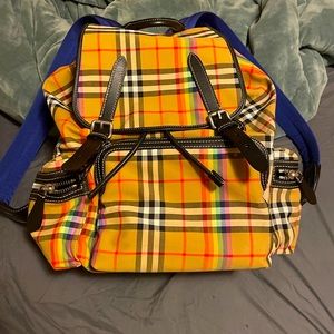 Authentic Burberry vintage rainbow check rucksack